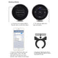 Pairing instructions for car Bluetooth remote, showing front and back button layout