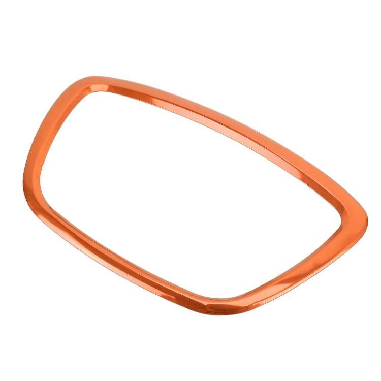 Orange oval steering wheel ring trim cover sticker, angled view