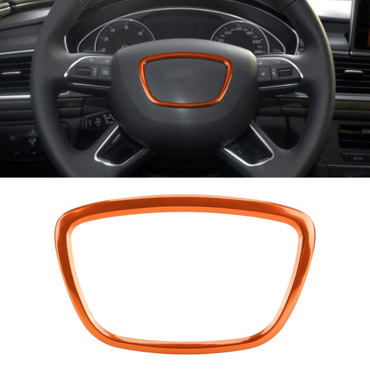 Orange steering wheel ring cover trim sticker with oval border