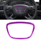 Purple steering wheel ring cover trim sticker with oval border