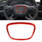 Red steering wheel ring cover trim sticker with oval border
