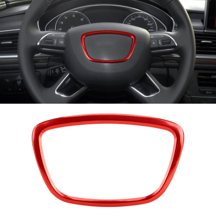 Red steering wheel ring cover trim sticker with oval border