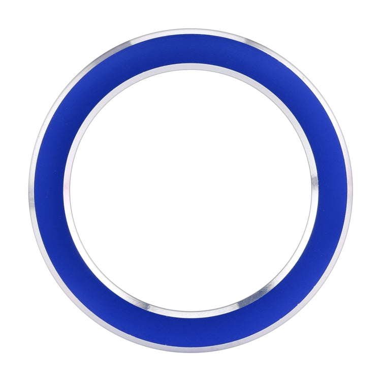 Blue circular metal ring with chrome trim for Renault start/stop button