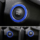 Blue metal ring around START STOP button on Renault dashboard control