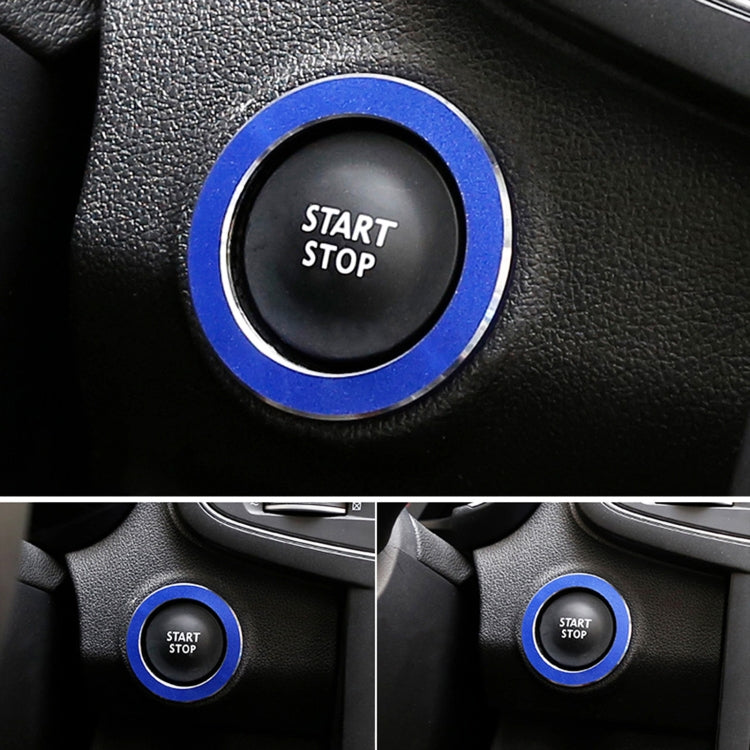 Blue metal ring around START STOP button on Renault dashboard control