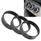 Car AC knob bezel ring set, black metal trim rings with stacked stripes