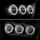 Car AC knob bezel rings, silver metal trim around three dashboard knobs