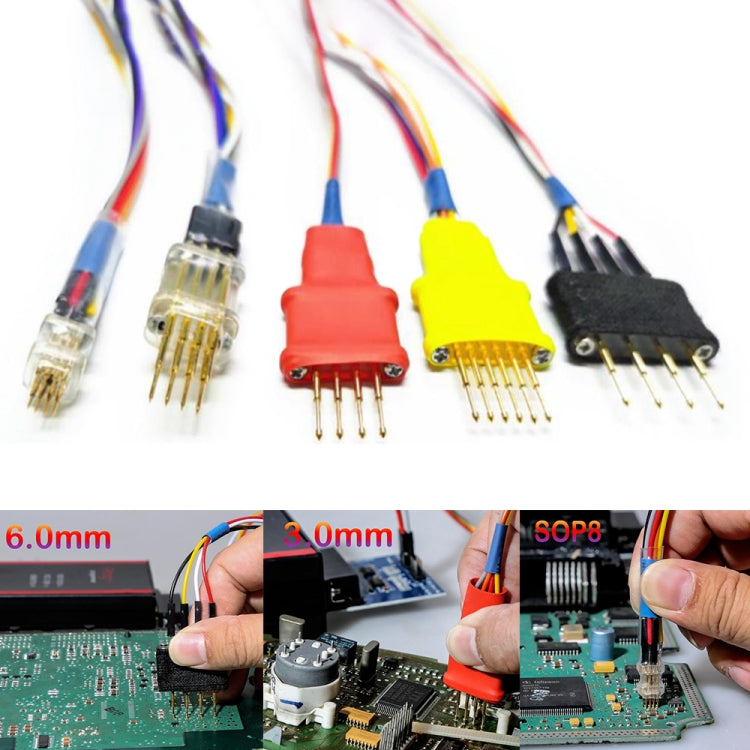 Probe adapter set with colored pin headers (SOP8, DIP8, 6.0mm, 3.0mm)