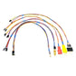 Probe adapter cable harness with multiple colored leads and pin connectors