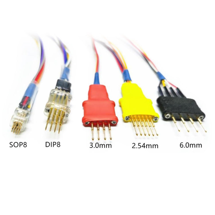 Probe adapters with SOP8, DIP8, 6.0mm, 3.0mm, and 2.54mm pin connectors