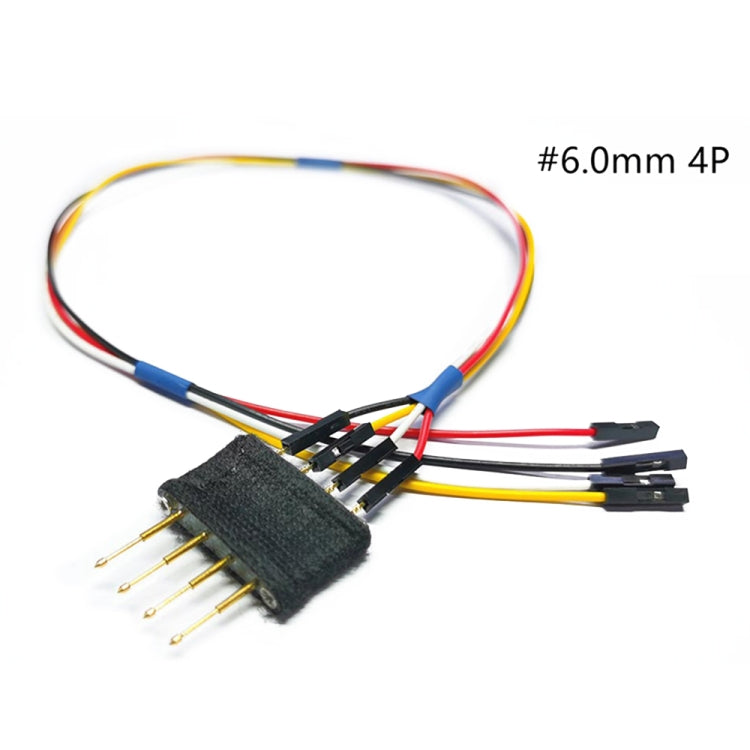 6.0mm 4-pin probe cable with bundled leads and gold test pins