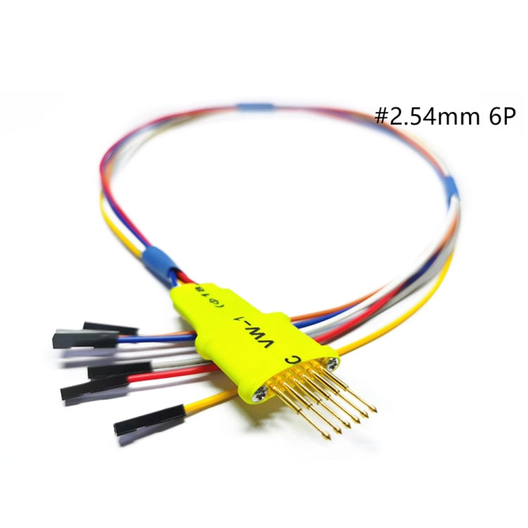 2.54mm 6-pin probe cable with green adapter and gold pin header