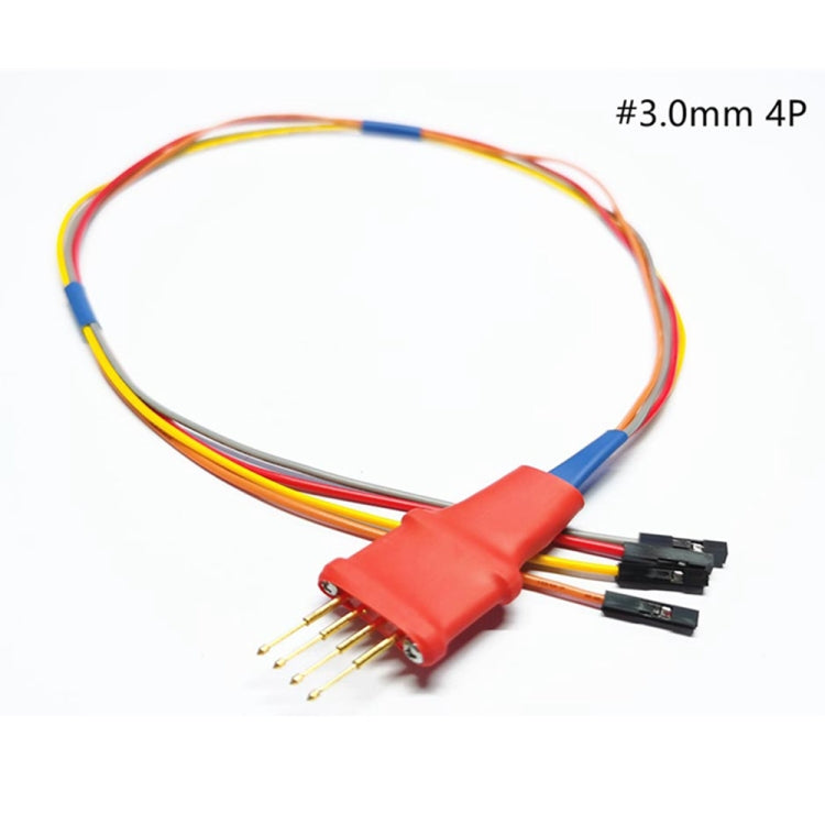 3.0mm 4-pin probe cable with red adapter and gold pin header