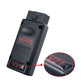 OBD2 diagnostic interface housing with red V21 marking and mounting tab