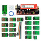 UPA V1.3 programmer board kit with red PCB, USB cable, and multiple adapter modules