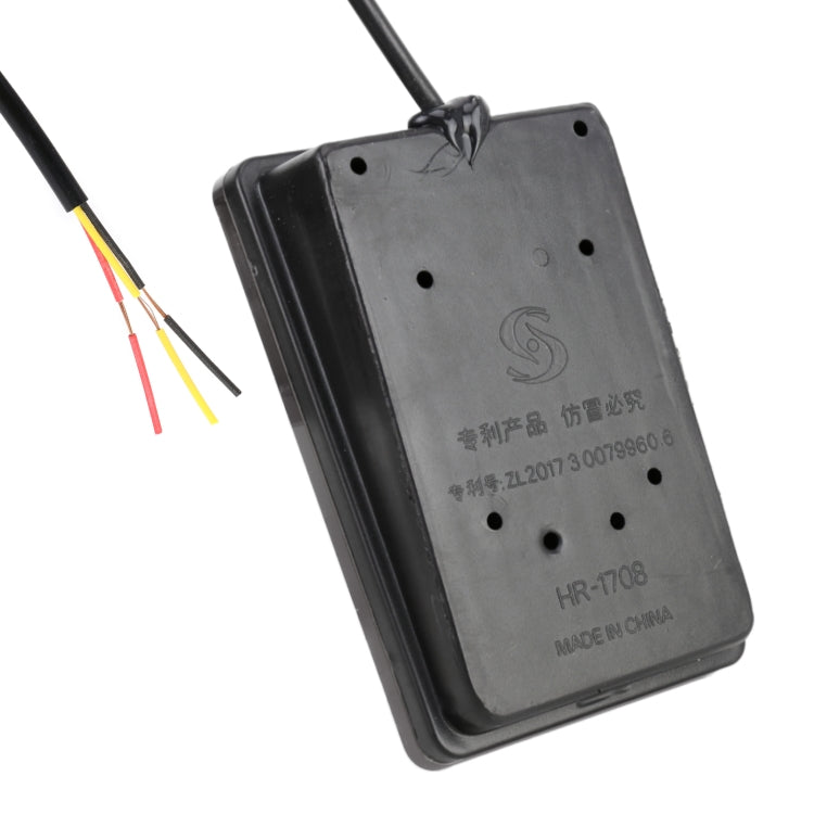 Square LED car light rear housing with cable leads and mounting hole points