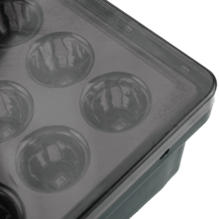 Square smoked LED light lens with multiple circular LED lenses, close-up