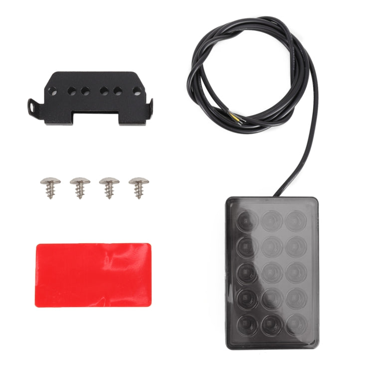 Square LED car light kit with wiring harness, mount bracket, screws, and red lens