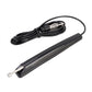 Telescopic FM car antenna module with black cable coil and silver connector tip