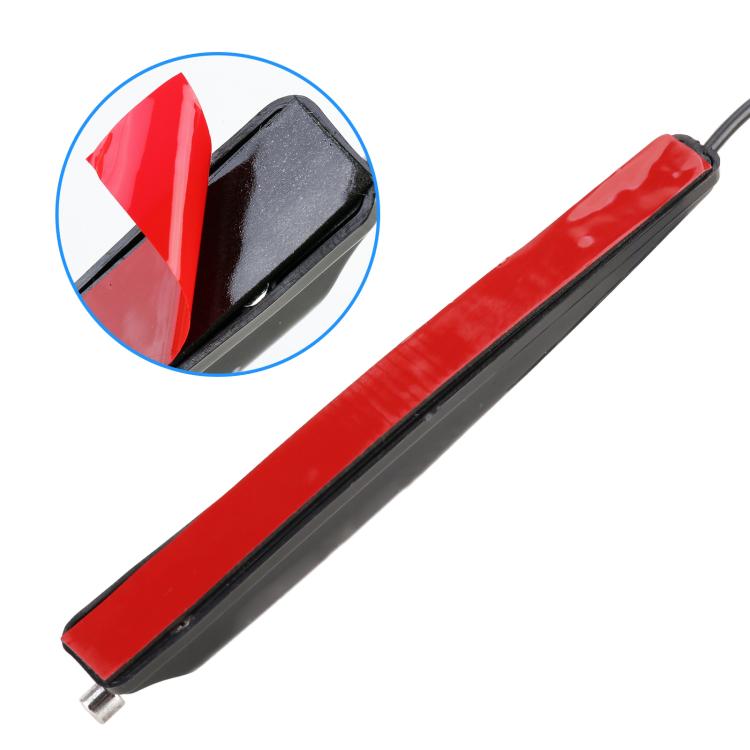 Telescopic FM car antenna with red cover section and black mounting base