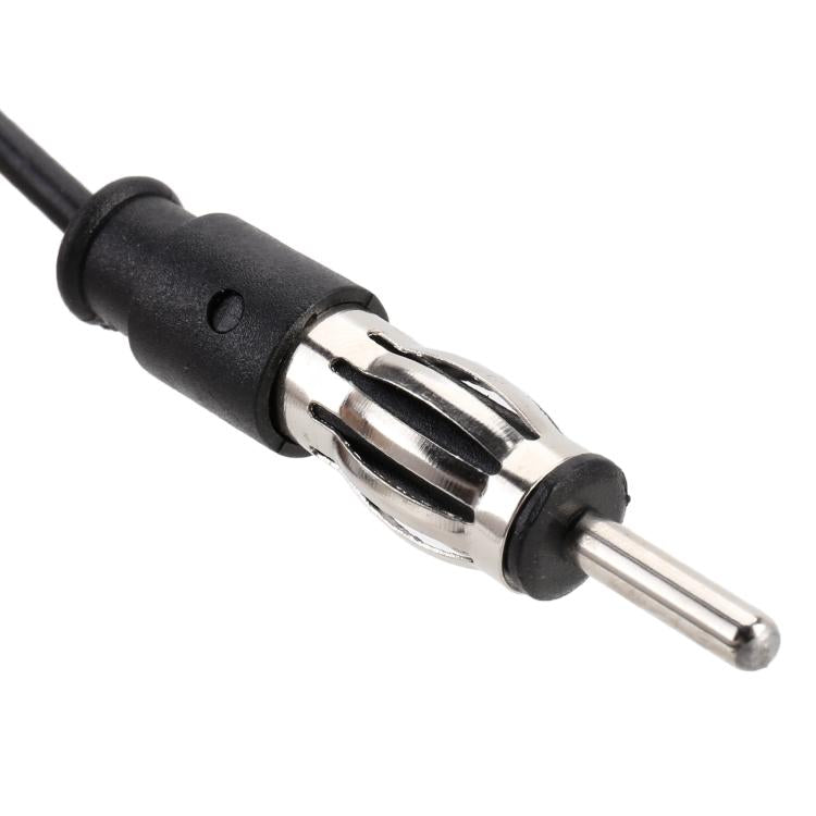 Telescopic FM antenna cable connector with chrome housing and metal pin