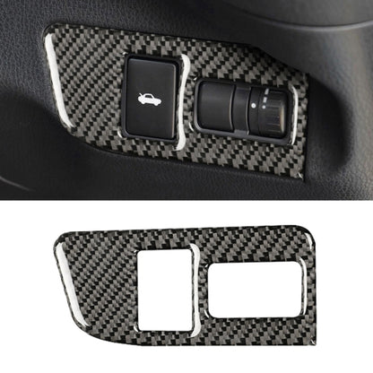 Carbon fiber trunk switch decorative sticker with key icon and toggle cutouts