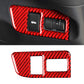 Red carbon fiber trunk switch decorative sticker with key icon and toggle cutouts