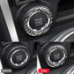 Carbon fiber engine start/stop button ring sticker, black weave with chrome border