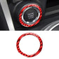 Carbon fiber engine start/stop button ring sticker, red weave with chrome border