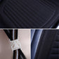 Close-up of dark blue ribbed seat cushion fabric surface
