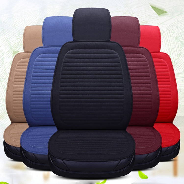 Front car seat cushion set in multiple colors: blue, beige, maroon, and red