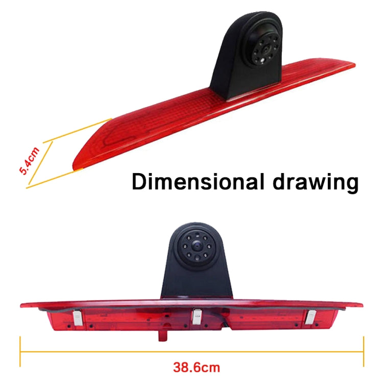 Rear brake light camera module with black hood and red lens bar