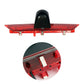 Brake light camera with red lens bar, black housing, and mounting clips