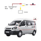 Rear camera wiring set with camera leads and monitor connection adapter