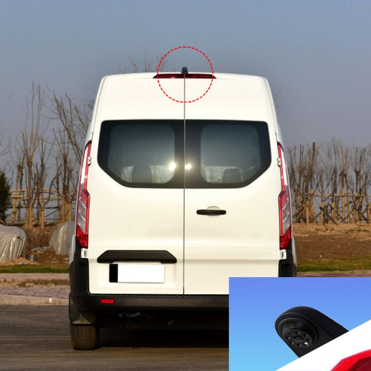 Installed rear brake light camera centered on the vehicle tail light housing