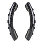 Carbon fiber black steering wheel spinner knob covers, curved pair with clips