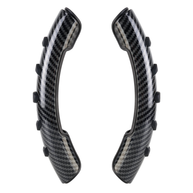 Carbon fiber black steering wheel spinner knob covers, curved pair with clips
