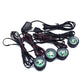 Car LED footwell lighting kit with control box, USB cable, and 4 round modules
