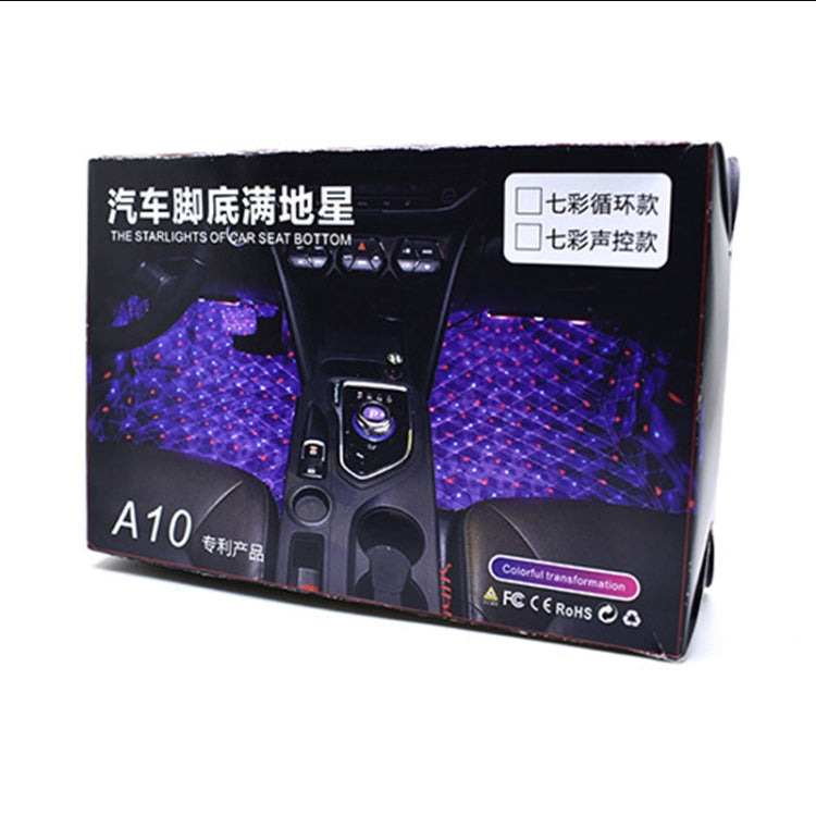 Retail package for car LED footwell atmosphere light set