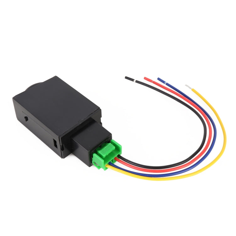 Car fog light switch module with wiring leads and green plug connector, black case