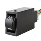 Black fog light switch with illuminated icon faceplate and wiring harness