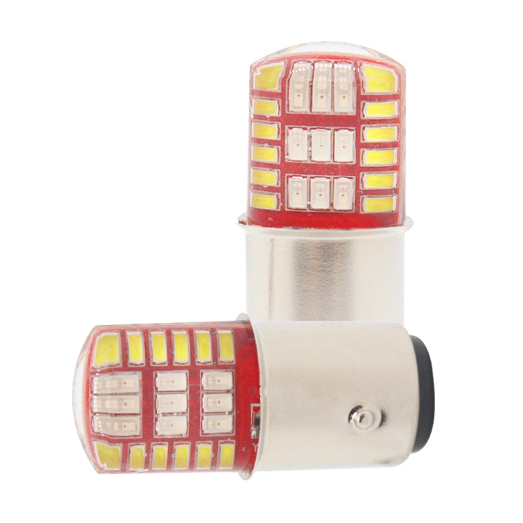 1157 LED bulb with red-yellow rectangular LED array and silver base