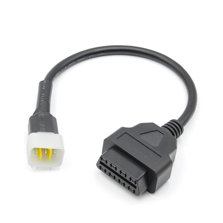 DELPHI motorcycle OBD 6-pin connector cable with white female plug, black housing