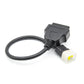 OBD 6-pin connector cable with white socket, yellow contacts, black and gray housings