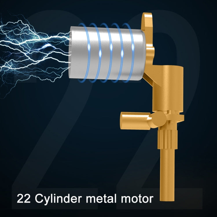 Metal cylinder motor head with gold connector and hose fitting on air pump