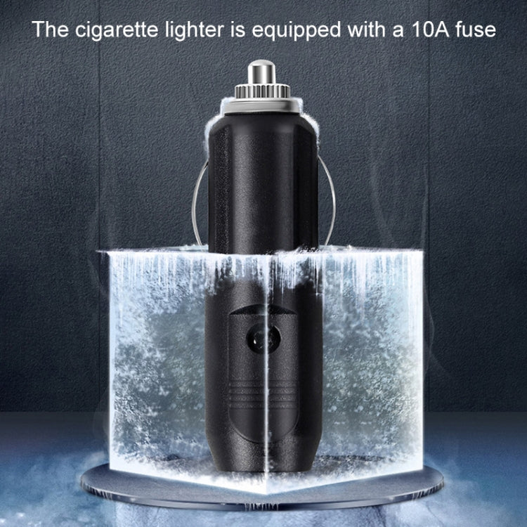 Car cigarette-lighter power adapter with fuse protection and black insulating handle