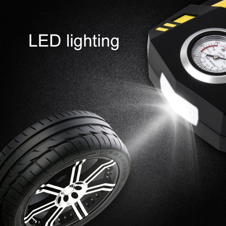 Portable air pump with bright LED light for nighttime tire inflation