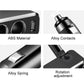 Car cigarette lighter USB charger detail view showing ABS body, alloy contacts, rotation