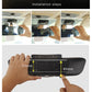 Rearview mirror installation showing hands mounting the black backing plate