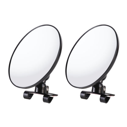 Large black blind spot assistant side mirrors, two-piece set with mounting clamps